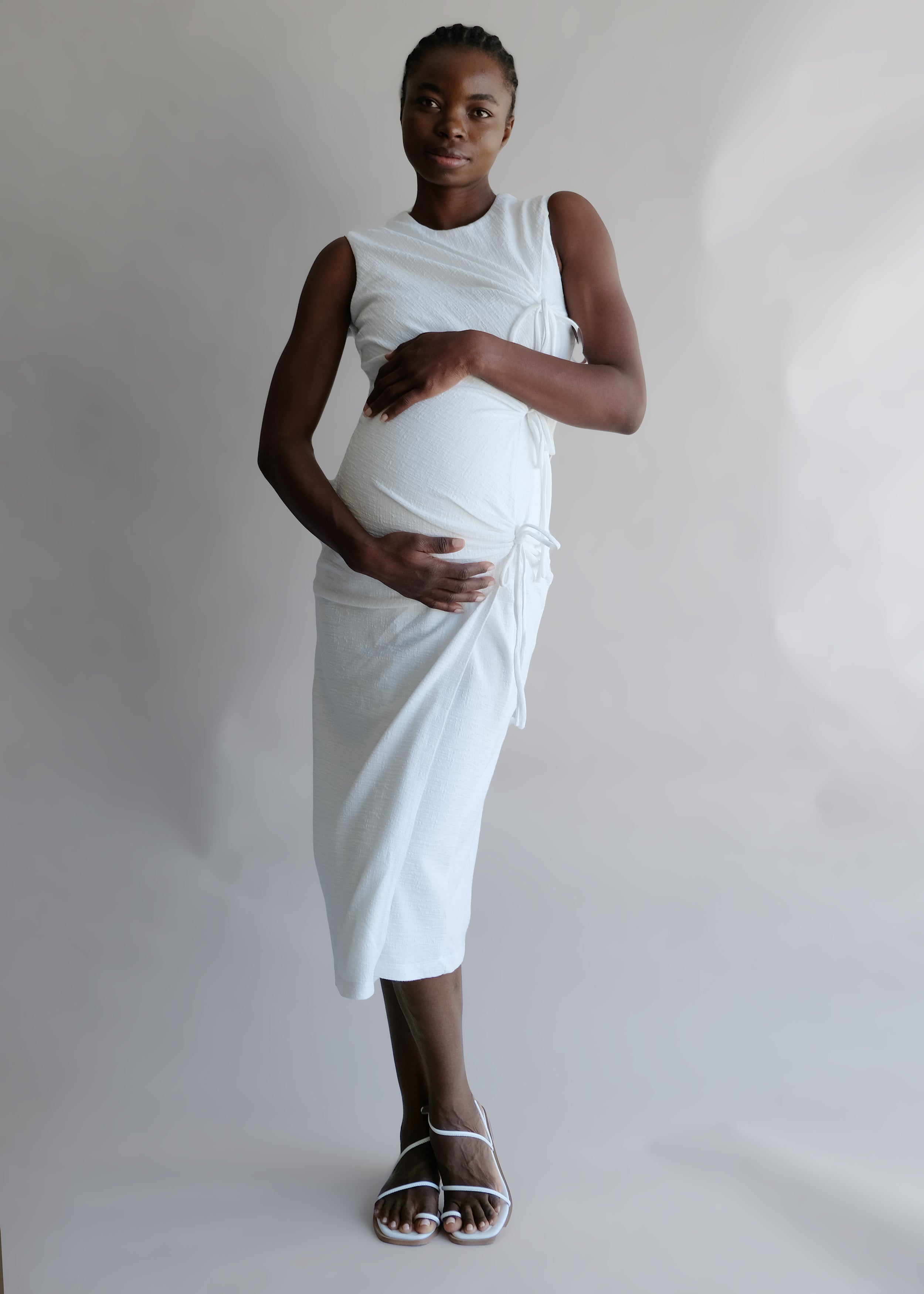 Oh Seven Days-Margaret Tie Midi Dress-4-Milagron.com