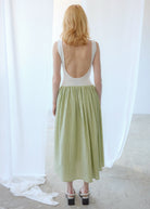 Martina Dress - White&Green