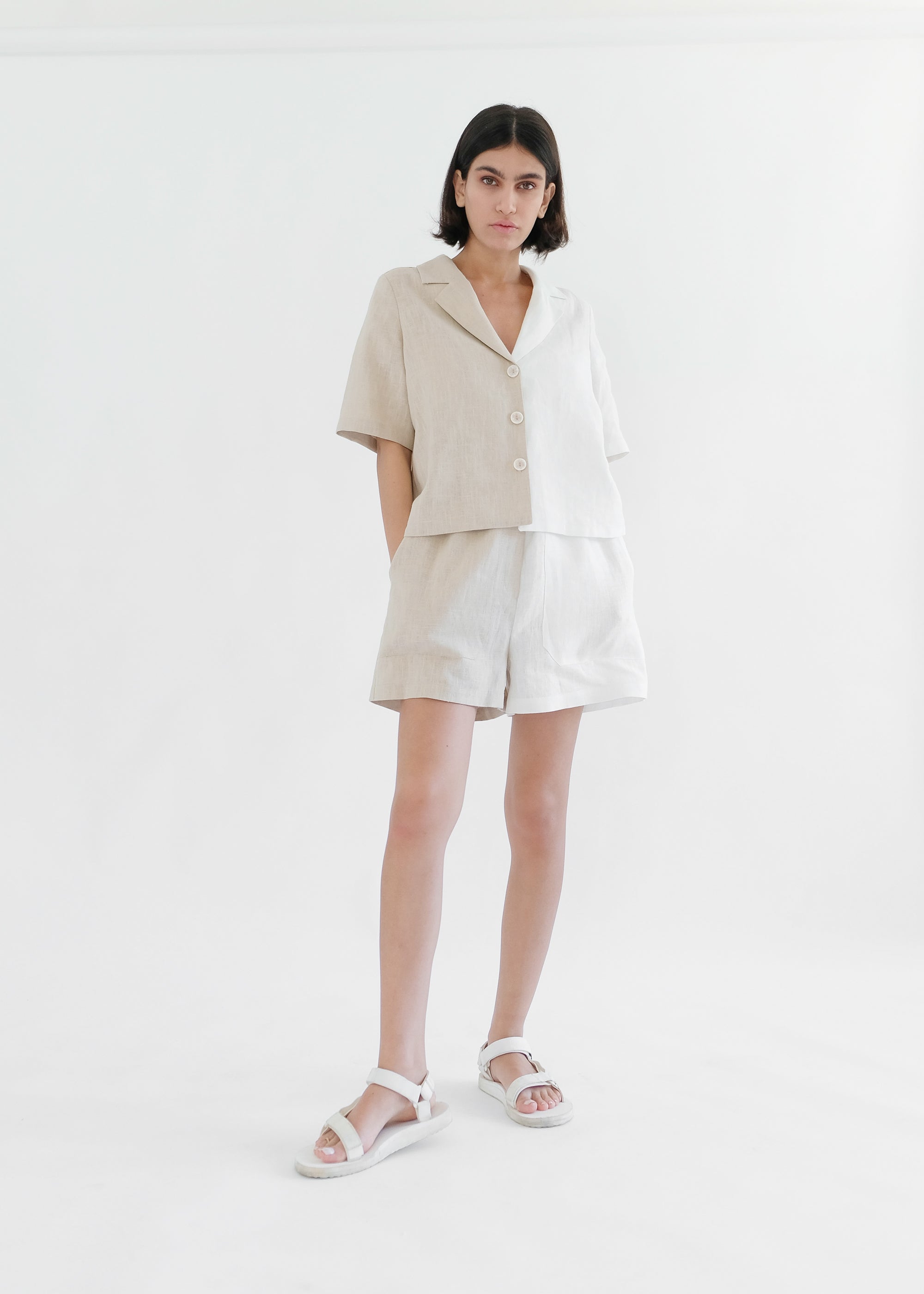 Nora Shirt ( White - Latte )