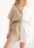 Nora Shirt ( White - Latte )