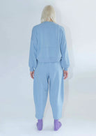 Patchwork Sweatpants -Cyan