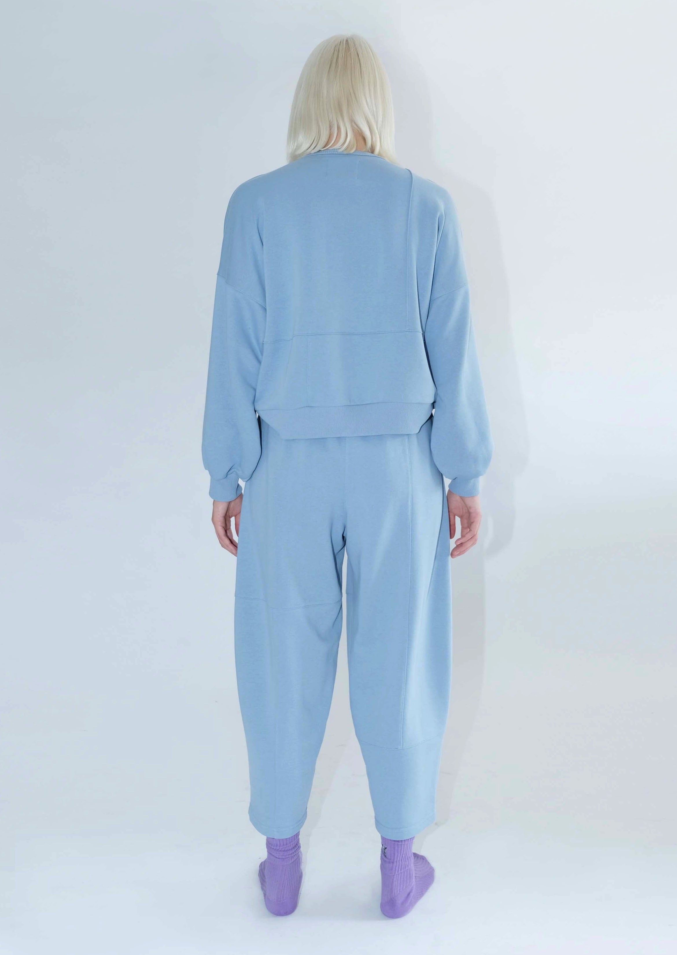 Patchwork Sweatpants -Cyan