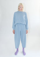 Patchwork Sweatpants -Cyan