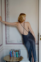 Oh Seven Days-Phoebe Dress Charcoal Vegan Silk-Dress-2-Milagron.com