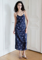 Oh Seven Days-Phoebe Dress Navy Veggie Print-1-Milagron.com