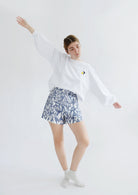 Oh Seven Days-Poche Shorts (Rosa Print)-Bottoms-4-Milagron.com