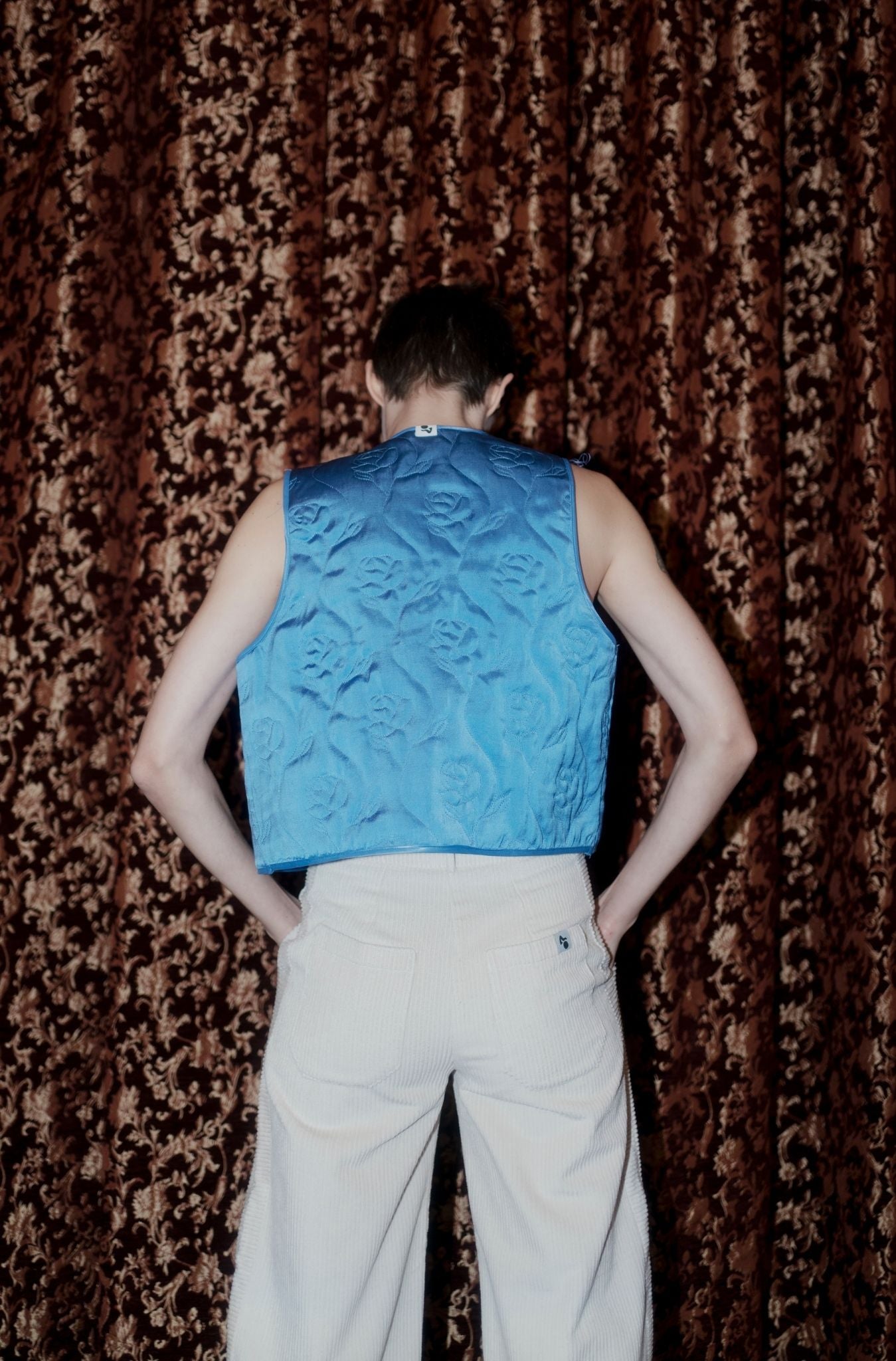 Oh Seven Days-Rose Vest Blue-Outerwear-4-Milagron.com