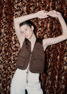 Oh Seven Days-Rose Vest Chocolate Brown-Outerwear-1-Milagron.com