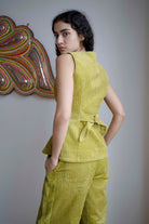 Oh Seven Days-Sample Wyatt Waistcoat Olive Green-2-Milagron.com