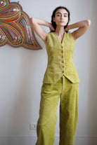 Oh Seven Days-Sample Wyatt Waistcoat Olive Green-3-Milagron.com