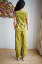 Oh Seven Days-Sample Wyatt Waistcoat Olive Green-4-Milagron.com