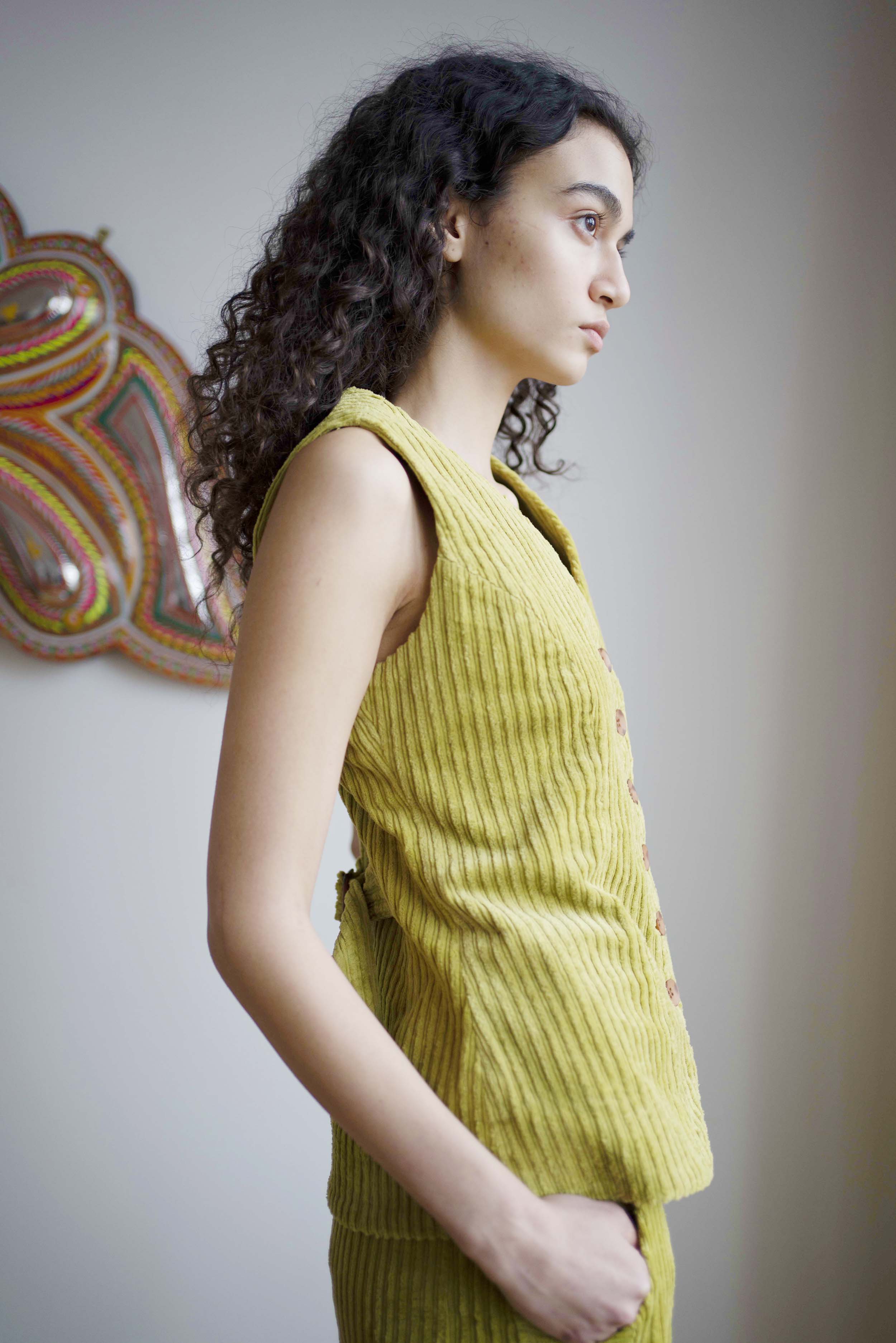 Oh Seven Days-Sample Wyatt Waistcoat Olive Green-6-Milagron.com