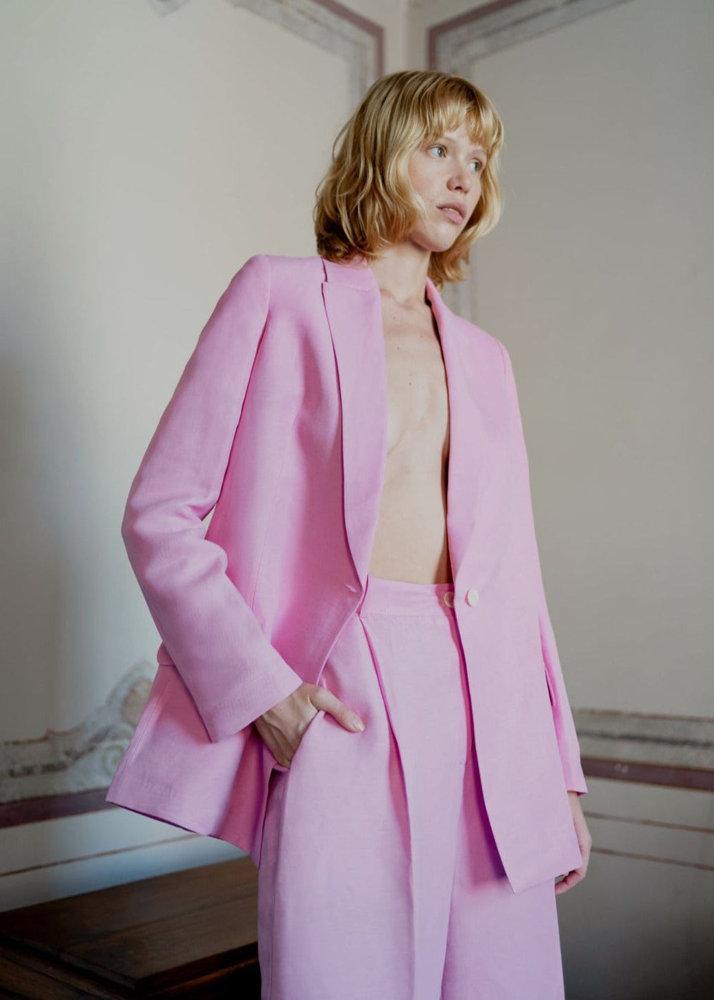 Oh Seven Days-Seven Suit Blazer Pink-1-Milagron.com