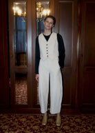 Oh Seven Days-Side Kick Trousers Off White-Bottoms-1-Milagron.com
