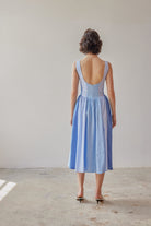 Oh Seven Days-Violet Dress Blue Patchwork-3-Milagron.com