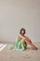 Oh Seven Days-Violet Dress Green Patchwork-5-Milagron.com