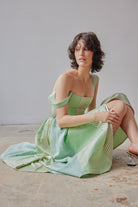 Oh Seven Days-Violet Dress Green Patchwork-6-Milagron.com