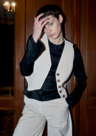 Oh Seven Days-Wyatt Waistcoat Off White-Tops-2-Milagron.com