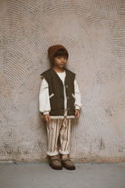 OhLaLaKoala-Çift Taraflı Haki Çocuk Yelek Kapitone - Wellsoft-Yelek-2-Milagron.com