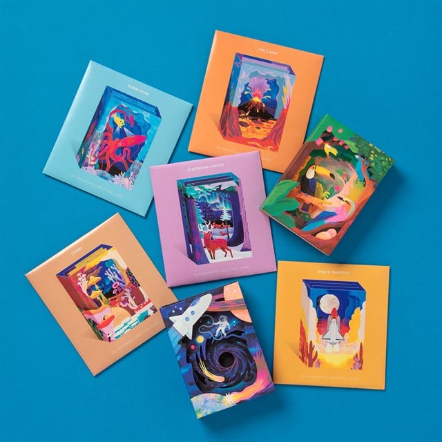 Ohh Deer Natasha Durley Tasarımı 3D Katmanlı Kartpostal Solar System 13679
