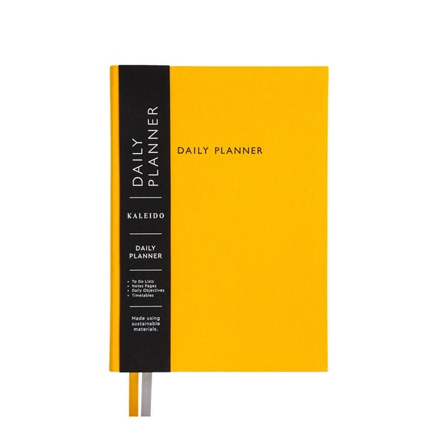 Ohh Deer Kaleido Tasarımı A5 288 Sayfa Kumaş Kapak Günlük Planlayıcı Yellow Daily Planner 12749
