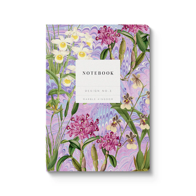 Ohh Deer Kaleido Tasarımı A5 176 Sayfa Premium Yumuşak Kapak Çizgili Defter Marble Orchids 12222