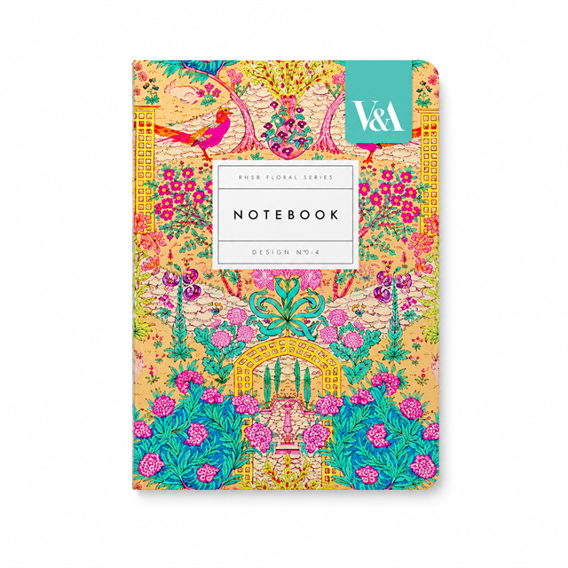 Ohh Deer V&A Tasarımı A6 176 Sayfa Premium Yumuşak Kapak Çizgili Defter Neon Floral Ornate Garden 12548