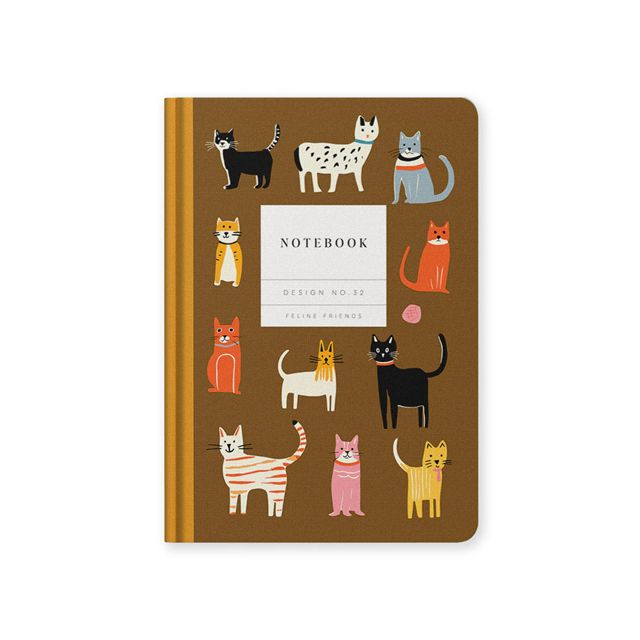 Ohh Deer Kaleido Tasarımı A5 192 Sayfa Sert Kapak Çizgili Defter Design No.32 Feline Friends 10604