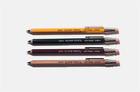 Ohto-Ohto Wood Sharp Mini Mekanik Kurşun Kalem 0.5mm Bordo Aps 350 Es-Mekanik Uçlu Kalem-3-Milagron.com