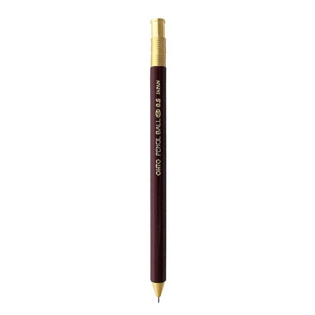 Ohto-Ohto Wooden Tükenmez Kalem 0.5mm Bordo Nkg 450 E-Tükenmez Kalem-2-Milagron.com