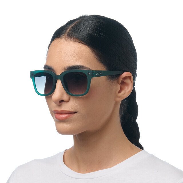 Okkia Giovanni Yeşil Gradyan Lens Unisex Güneş Gözlüğü Yeşil
