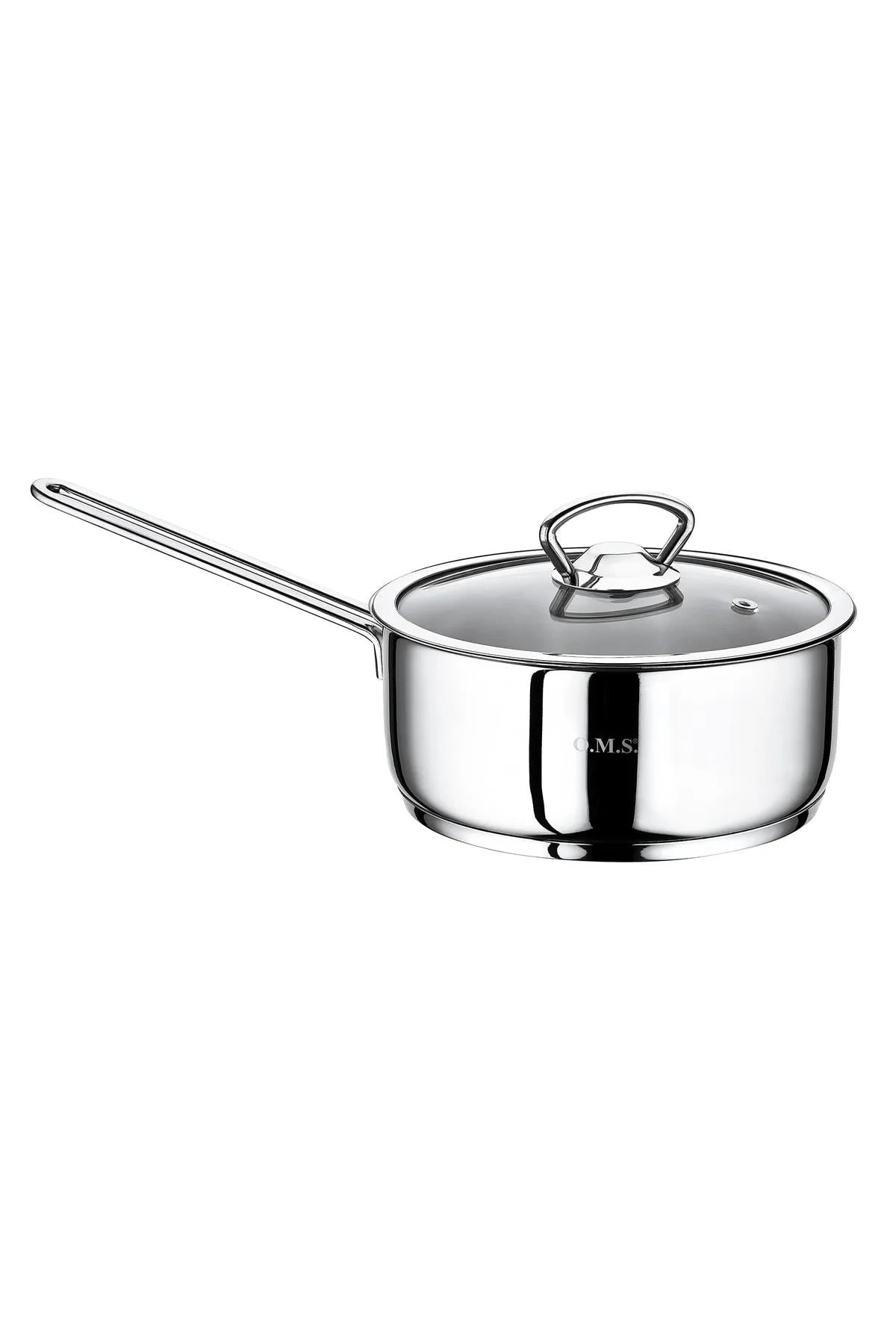 Oms 2008-T Mini Basık Tek Kulp Sos Tencere 16x5 Cm 1 Litre