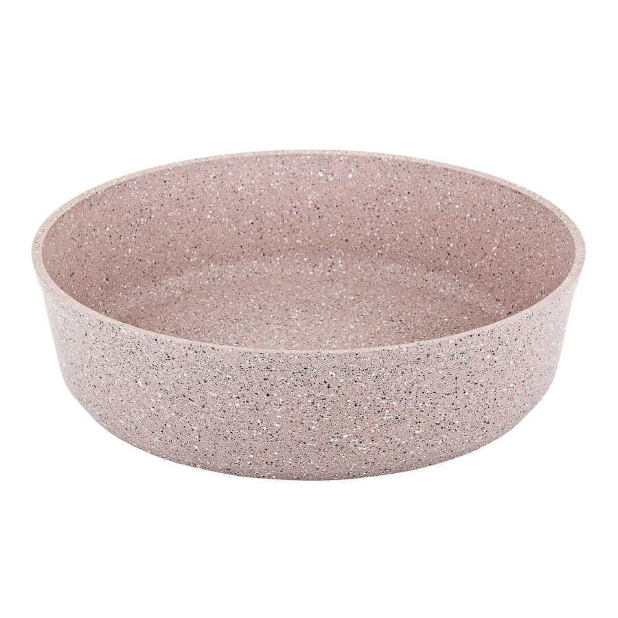 OMS 3411 Granit Yuvarlak Fırın Tepsisi 28 Cm Sütlü Kahve