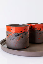 Only Cocoon-Flux Kahverengi & Kırmızı El Yapımı Porselen Bardak-Bardak-2-Milagron.com