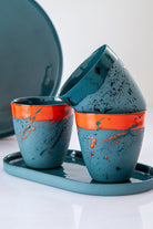 Only Cocoon-Flux Yeşil & Kırmızı El Yapımı Porselen Bardak-Bardak-2-Milagron.com