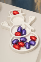 Kardan Adam Dekoratif Sunum Tabağı - Yılbaşı Temalı Servis & Dekor, Beyaz Dekor Obje, Yeni Yıl Tabak - 0