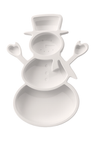 Kardan Adam Dekoratif Sunum Tabağı - Yılbaşı Temalı Servis & Dekor, Beyaz Dekor Obje, Yeni Yıl Tabak - 1