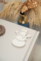 Kardan Adam Dekoratif Sunum Tabağı - Yılbaşı Temalı Servis & Dekor, Beyaz Dekor Obje, Yeni Yıl Tabak - 4