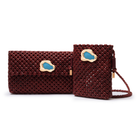 Iris Woven Clutch Terracotta