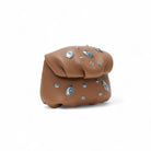 Otrera-Mını Studded Leda Tan-Clutch-2-Milagron.com