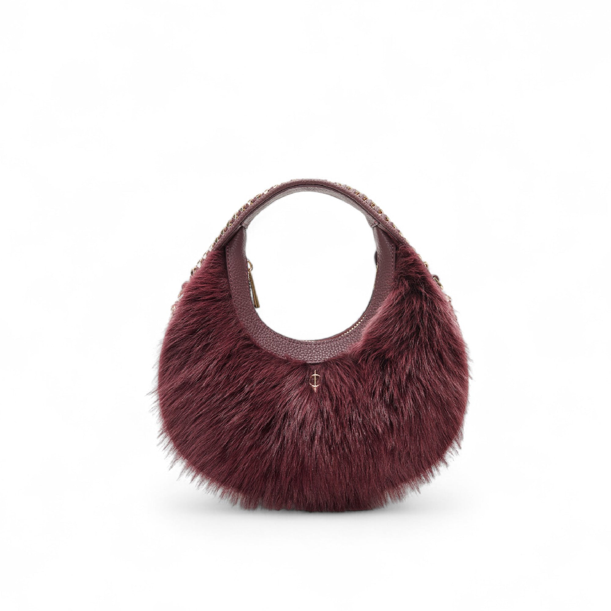 Otrera-Round Fluffy Burgundy-El Çantası-1-Milagron.com