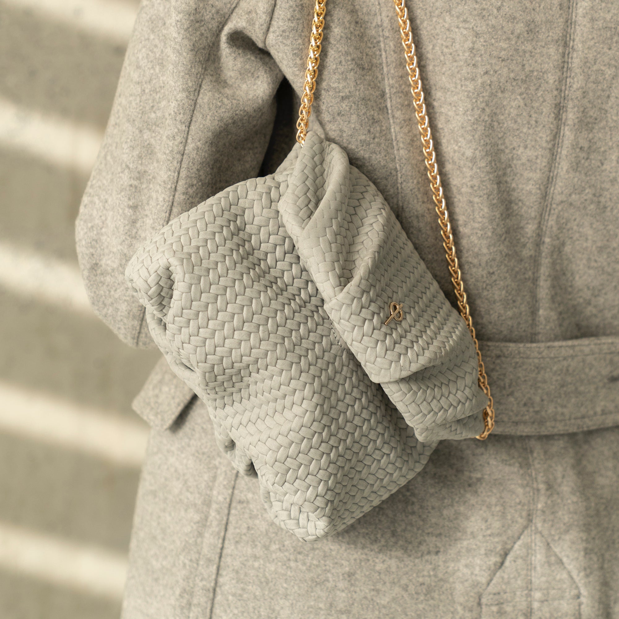 Otrera-SORUNLU - Baby Leda Braid Grey-Omuz Çantası-4-Milagron.com