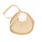 Otrera-SORUNLU - Round Chain Bag Beige-Omuz Çantası-4-Milagron.com