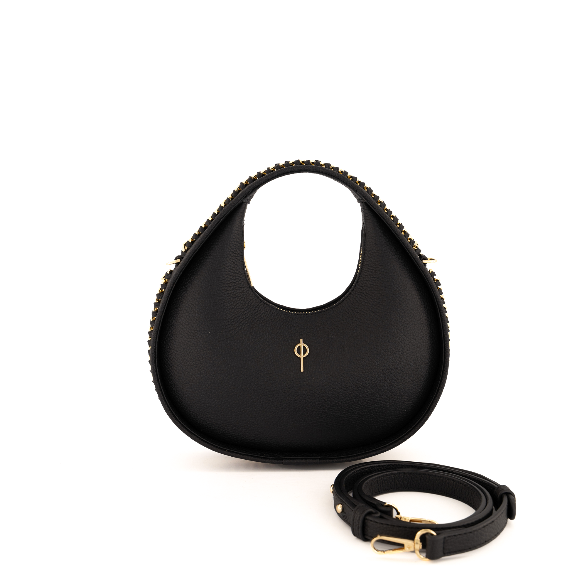 Otrera-SORUNLU - Round Chain Bag Black-Omuz Çantası-7-Milagron.com