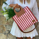 Striped Canvas Bag Red