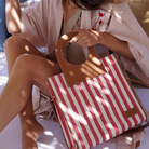 Striped Canvas Bag Red