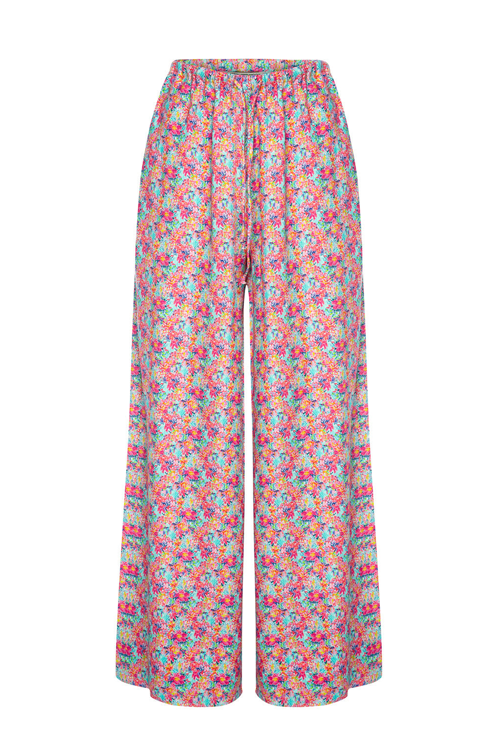 Çiçekli Biggie Organik Keten Pantolon - 0