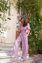 Çiçekli Biggie Organik Keten Pantolon - 4