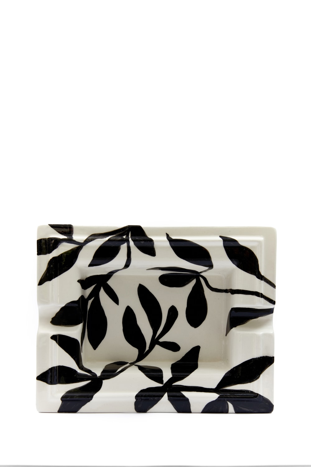 Ozge Atelier-Siyah Yaprak Detaylı Seramik Puro Küllüğü-Mum-1-Milagron.com