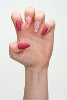 POP Beauty-Kadın Kırmızı Takma Tırnak Seti Ve Yapıştırıcı-Takma Tırnak ve Aksesuarları-3-Milagron.com